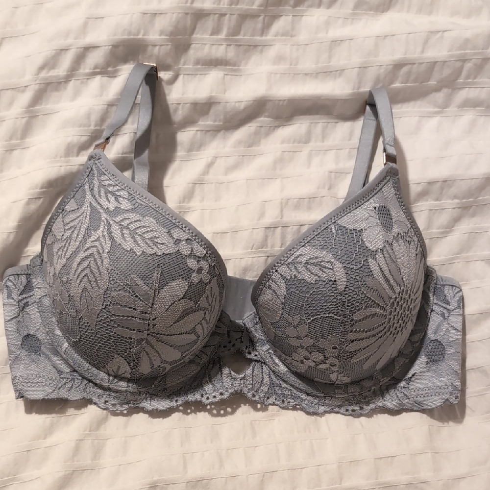 Grey-Blue Aerie Pushup Bra